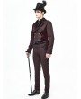 Devil Fashion Dark Red Vintage Gothic Party Double-Breasted Tail Coat for Men