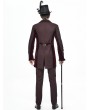 Devil Fashion Dark Red Vintage Gothic Party Double-Breasted Tail Coat for Men