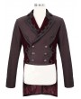Devil Fashion Dark Red Vintage Gothic Party Double-Breasted Tail Coat for Men
