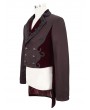 Devil Fashion Dark Red Vintage Gothic Party Double-Breasted Tail Coat for Men