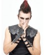 Devil Fashion Sliver PU Leather Gothic Punk Gloves for Men