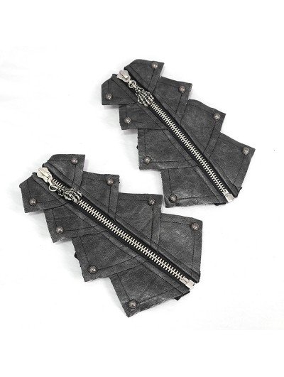 Devil Fashion Sliver PU Leather Gothic Punk Gloves for Men