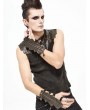 Devil Fashion Brown PU Leather Gothic Punk Gloves for Men