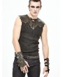 Devil Fashion Brown PU Leather Gothic Punk Gloves for Men