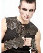 Devil Fashion Brown PU Leather Gothic Punk Gloves for Men