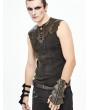 Devil Fashion Brown PU Leather Gothic Punk Gloves for Men