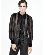 Devil Fashion Black Vintage Gothic Gauze Long Sleeve Shirt for Men