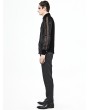 Devil Fashion Black Vintage Gothic Gauze Long Sleeve Shirt for Men