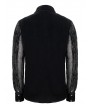 Devil Fashion Black Vintage Gothic Gauze Long Sleeve Shirt for Men