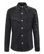 Devil Fashion Black Gothic Punk Rock Long Sleeve Shirt for Men