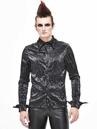 Devil Fashion Black Gothic Long Sleeve Shirt for Men