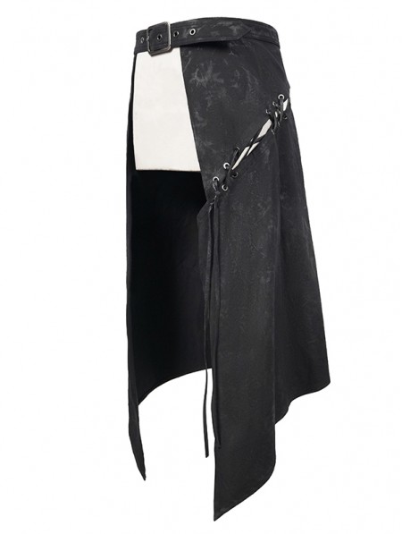 Devil Fashion Black Gothic Punk Rock Half Skirt for Men - DarkinCloset.com