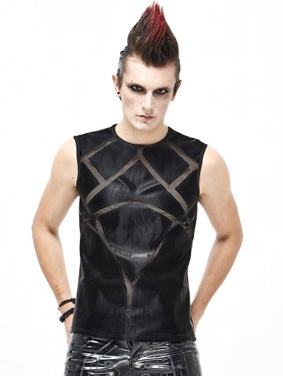 Devil Fashion Black Gothic Punk Sleeveless T-Shirt for Men