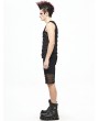 Devil Fashion Black Gothic Punk Rock Chain Sleeveless T-Shirt for Men