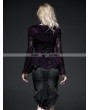 Punk Rave Purple Gothic Two-Tone Plain Flocking Mesh Long Sleeves Outfit for Women