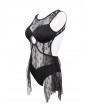 Devil Fashion Black Gothic Lace One-Piece Swimsuit