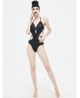 Devil Fashion Black Gothic Sexy One-Piece Swimsuit