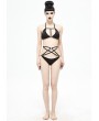 Devil Fashion Black Gothic Sexy Two-Piece Bikini Set