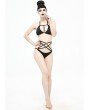 Devil Fashion Black Gothic Sexy Two-Piece Bikini Set