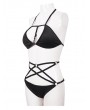 Devil Fashion Black Gothic Sexy Two-Piece Bikini Set