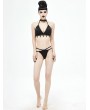 Devil Fashion Black Gothic Sexy Lace Two-Piece Swimsuit Set