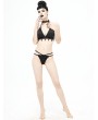 Devil Fashion Black Gothic Sexy Lace Two-Piece Swimsuit Set