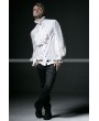 Punk Rave White Gothic Long Sleeves Chiffon Emnossing Blouse for Men