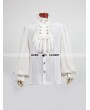 Punk Rave White Gothic Long Sleeves Chiffon Emnossing Blouse for Men