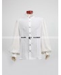 Punk Rave White Gothic Long Sleeves Chiffon Emnossing Blouse for Men