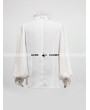 Punk Rave White Gothic Long Sleeves Chiffon Emnossing Blouse for Men