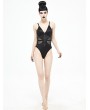 Devil Fashion Black Gothic Punk One-Piece Swimsuit