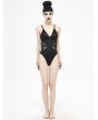 Devil Fashion Black Gothic Punk One-Piece Swimsuit