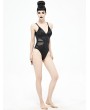 Devil Fashion Black Gothic Punk One-Piece Swimsuit