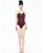 Devil Fashion Dark Red Gothic One-Piece Swimsuit