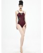 Devil Fashion Dark Red Gothic One-Piece Swimsuit