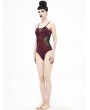 Devil Fashion Dark Red Gothic One-Piece Swimsuit