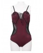 Devil Fashion Dark Red Gothic One-Piece Swimsuit