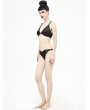 Devil Fashion Black Gothic Bat Two-Piece Bikini Set