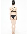 Devil Fashion Black Gothic Bat Two-Piece Bikini Set