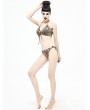 Devil Fashion Leopard Gothic Sexy Two-Piece Bikini Set