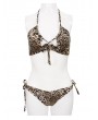 Devil Fashion Leopard Gothic Sexy Two-Piece Bikini Set