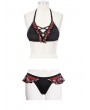 Devil Fashion Black and Red Gothic Sexy Two-Piece Bikini Set