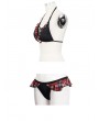 Devil Fashion Black and Red Gothic Sexy Two-Piece Bikini Set