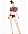 Devil Fashion Black and Red Plaid Gothic Cute Two-Piece Swimsuit Set