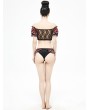 Devil Fashion Black and Red Plaid Gothic Cute Two-Piece Swimsuit Set