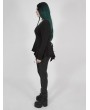 Punk Rave Black Gothic Lace Long Sleeve Irregular Plus Size T-Shirt for Women