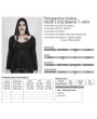 Punk Rave Black Gothic Lace Long Sleeve Irregular Plus Size T-Shirt for Women