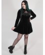 Punk Rave Black Gothic Velvet Dark Night Vines Short Plus Size Dress