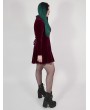 Punk Rave Wine Red Gothic Velvet Dark Night Vines Short Plus Size Dress