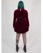 Punk Rave Wine Red Gothic Velvet Dark Night Vines Short Plus Size Dress